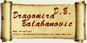 Dragomira Balabanović vizit kartica